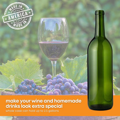 W5 750Ml Green Wine Bottles (Pack of 12), Empty Bordeaux Liquor Bottles for Drin