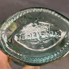 Vintage Italian Fish Shaped Green/Blue Glass Wine Bottle 13.5” Pescevino Beach