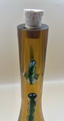 Vintage 1968 Nello Gori Orvieto Blown Crackle Glass Fish Wine Bottle 12”