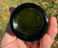 Antique Emerald Green Glass Turn-Molded Bottle Appx 8.25&Prime; Tall