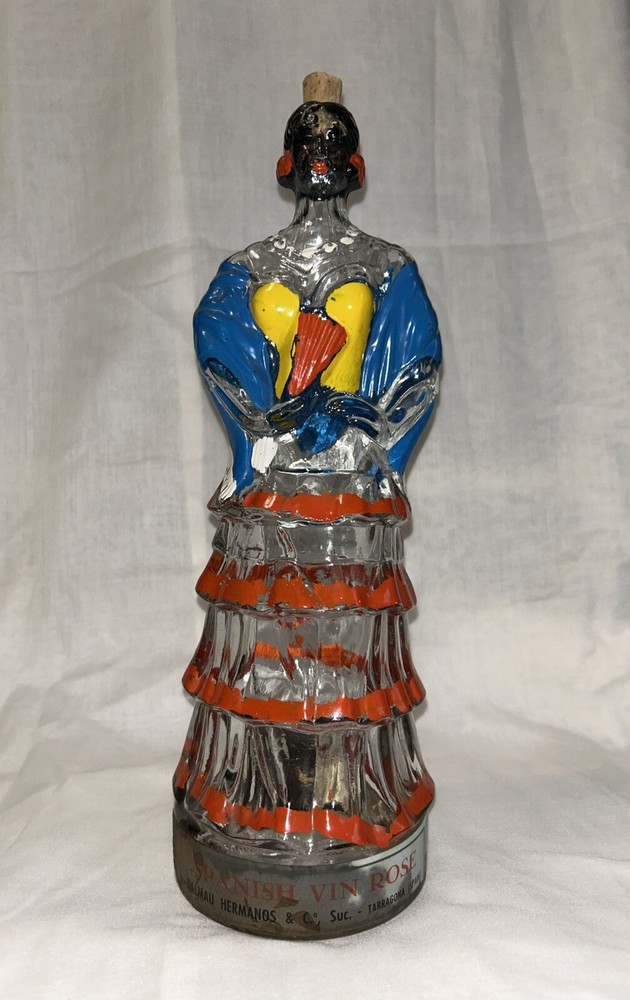 Vintage 1950 Dalmau Hermanos & Co. From Spain Glass Bottle Original Label
