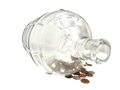 Vintage Heavy Glass Jug Gar For Wine, Penney&rsquo;s 11 inches tall seals with a cork.