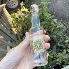VTG 1940 Empty Grandpa Meier&rsquo;s American Apple Wine Mini Bottle w Ohio Tax Stamp
