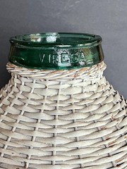 Vtg VIRESA CARBOY Bottle Wicker 5-Gal. Glass Demijohn 16½ » Jug 10½ lb Wine Beer