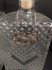 4 Old MCM 1960s Square Clear Glass Diamond Point Bottle Whiskey Gin Scotch Vodka