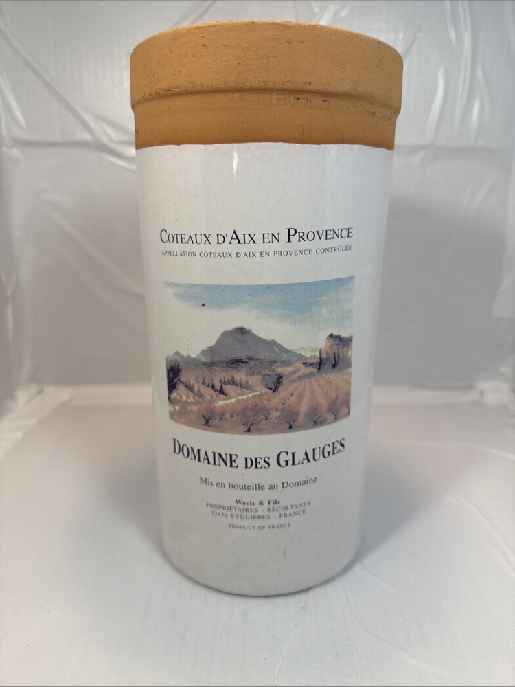 Domaine des Glauges Eyguieres Ceramic Wine Container Provence France 9.5×4.5”