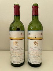 Chateau Mouton Rothschild 1983, Two 750ml Empty Bottles Bundle, No Cork