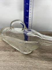 London Winery Glass Sideways Wine Bottle Boat Design -Vintage 1960&rsquo;s Red Cap