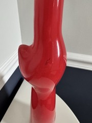 Rheinhessen Riesling Cat Shape Red Glass Wine Bottle 2020 Empty 13&Prime; Tall