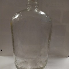 Vtg Garretts American Wines Clear Glass 1/2 Gal Bottle Decanter Embossed Grapes