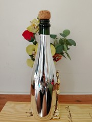 Le Chemin du Roi – Brut Champagne 750ml EMPTY BOTTLE And Wooden Box.