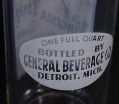 Vtg Virginia Dare Glass Bottle Detroit Quart General Beverage Co Cork Stopper