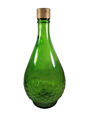 Vintage Gallo Half-Gallon Green Glass Wine Bottle Embossed Grapes Flavor Guard