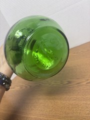 Vintage Wine World 1976 Green Glass Decanter Bottle 1.5 Litre Long Neck Handle