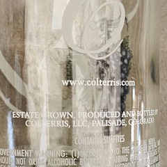 Colterris Livid Grand Valley Empty Wine Bottle – Clear Etched Glass – Colorado