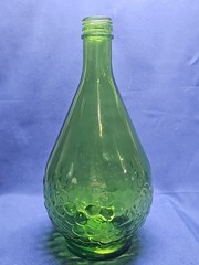 Gallo Half Gallon Green Glass Bottle Embossed Grapes & Vines Vintage Vtg Vase