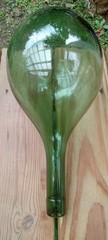 Antique Hand Blown Round Bottom Green Glass Wine Bottle