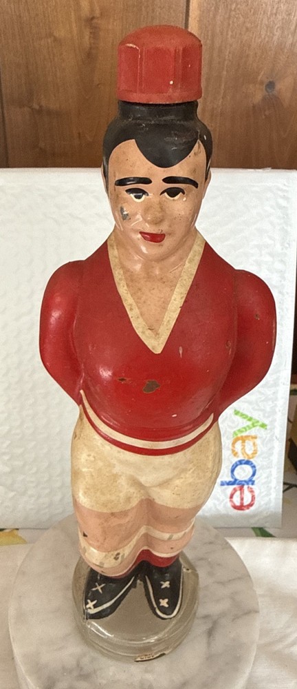 Vintage Joaquim Antonio Da Silveira Empty Football Soccer Player Wine Bottle 12”