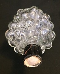 Clear Glass Bottle Grape Bunch Shaped Wine Decanter 6.5&Prime; Cluster Vintage Decor