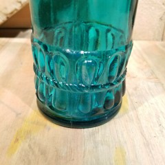 Teal Blue 13&Prime; Decorative Bottle w Cork Rope & Loop Wine/Oil/Syrup – Swanky Barn