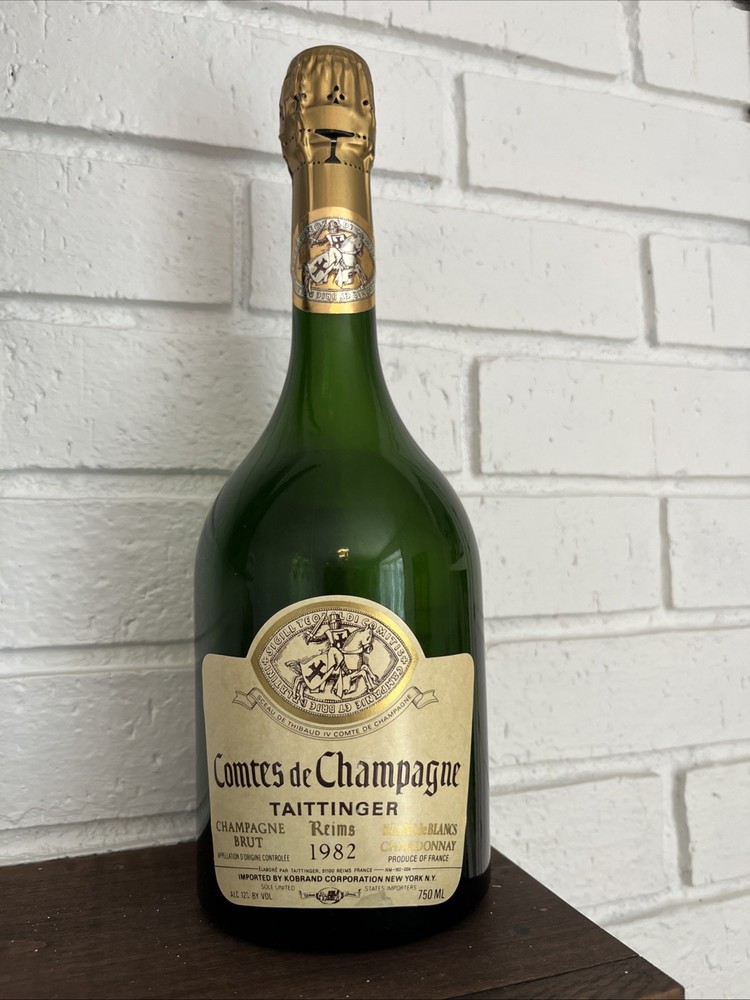 Empty, Uncorked Comtes de Champagne Bottle Decor Or Prop