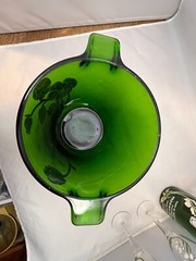 Perrier Jouet Champagne Bucket with Pair Glasses and empty Champagne Bottle 1975