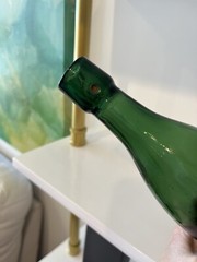 Antique EMERALD GREEN French Liquor Bottle Brasserie de Vezelise Depose