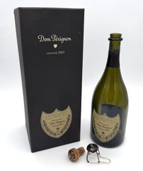 2003 DOM PÉRIGNON Champagne BOTTLE Empty Genuine with BOX Case Cork Cage Vintage