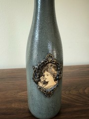 Vintage Handmade Gothic Distressed Bottle 11 Inches High