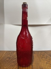 Empty Vintage Red Wine Bottle With Sealed Cork