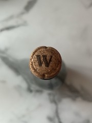 Empty Beautiful Green Glass 750mL Winemakers Sparkling Brut Bottle With Cork