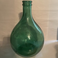 Vintage Large Italian Green Glass Demijohn (Dame Jeanne) Bottle 13-1/2”T 8-1/2”W