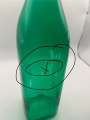 Vintage GLASS WINE BOTTLE Hermetic Lid Green 1L 34 oz. ITALY Rectangular Used