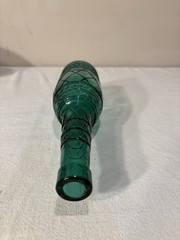 Empoli green glass decanter, 20th Century, Hobnail/Diamond Pattern, Teal, Canada