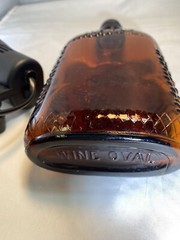 Antique 1930’s? Amber/Brown Embossed Grape Pint Wine Bottle