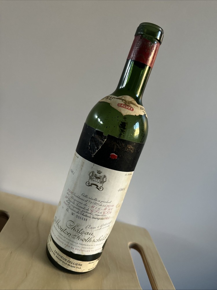 1961 Chateau Mouton Rothschild No 006698 Empty Bottle