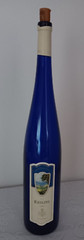 VINTAGE 2010 COBALT BLUE JOHANN FALKENBURG GLASS WINE BOTTLE 19&Prime; TALL WITH CORK