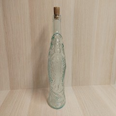 Vintage Glass Fish Shaped Bottle Light Blue 13.5&Prime; Tall
