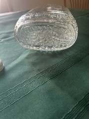 Vintage Wine Bottle Jug Clear Glass Embossed Design One-half Gallon