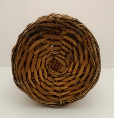 Wicker Wrapped Clear Glass Bottle 13&Prime;