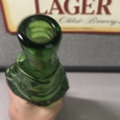 Large Vintage Green Fish Shaped Pescevino Bottle 13inch Wine