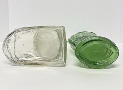 VTG Italian Green Fish Shaped & Portuguese 1969 Fish Shaped Glass Wine Bottles