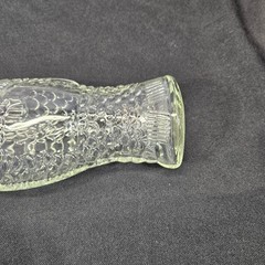 Fish Shaped Clear Glass Wine Bottle 12” Tall Bottle corked CLEAN