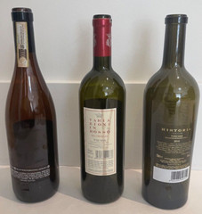 Set of 3 red wine empty bottles: Gaja Barbaresco, Variazioni Ornellaia, Ricasoli