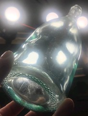 Vintage Aqua Blue/Green WINE Bottle Heavy Glass Beautiful Condition Decoration