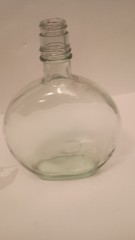 Vintage Clear Glass Round Bottle Collectible Decorative Container