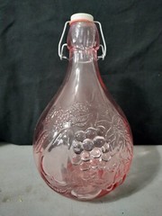 Vintage 10&Prime; Italian Jus De Fruits Pink Glass Bottle Casadis Milano wine juice