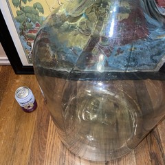 VTG HUGE 1936 Carboy 12 Gal. Bottle Jug DemiJohn 26” Aqua Hand Blown Glass RARE!