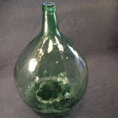 Vintage Large Italian Glass Green Demijohn Carboy Bottle 19½ » 14&Prime; Wine Viresa 25