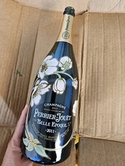 perrier jouet fluer 1.5L MagnumEMPTY champagne bottle green glass NO Luminous
